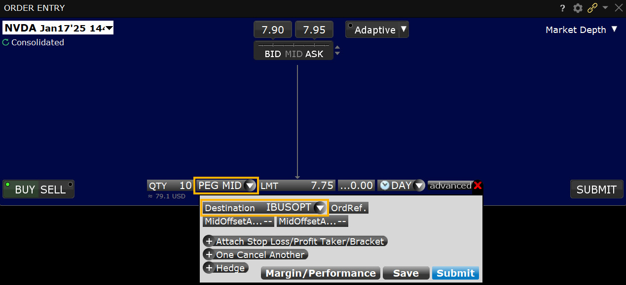 IBUSOPT Pegged to Midpoint Order